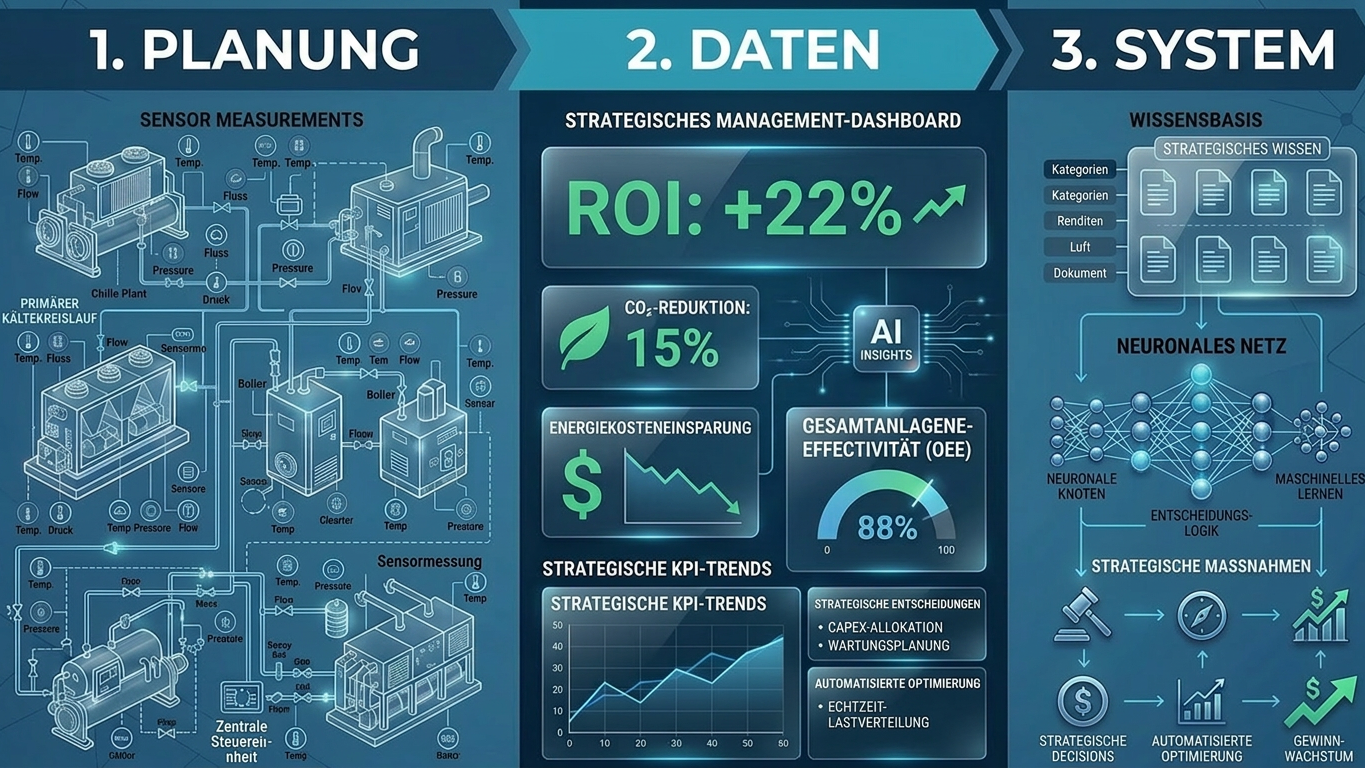 Deutschsprachige Visualisierung von Planung, Datenanalyse und System-Wissensbasis für digitale Anlagenoptimierung